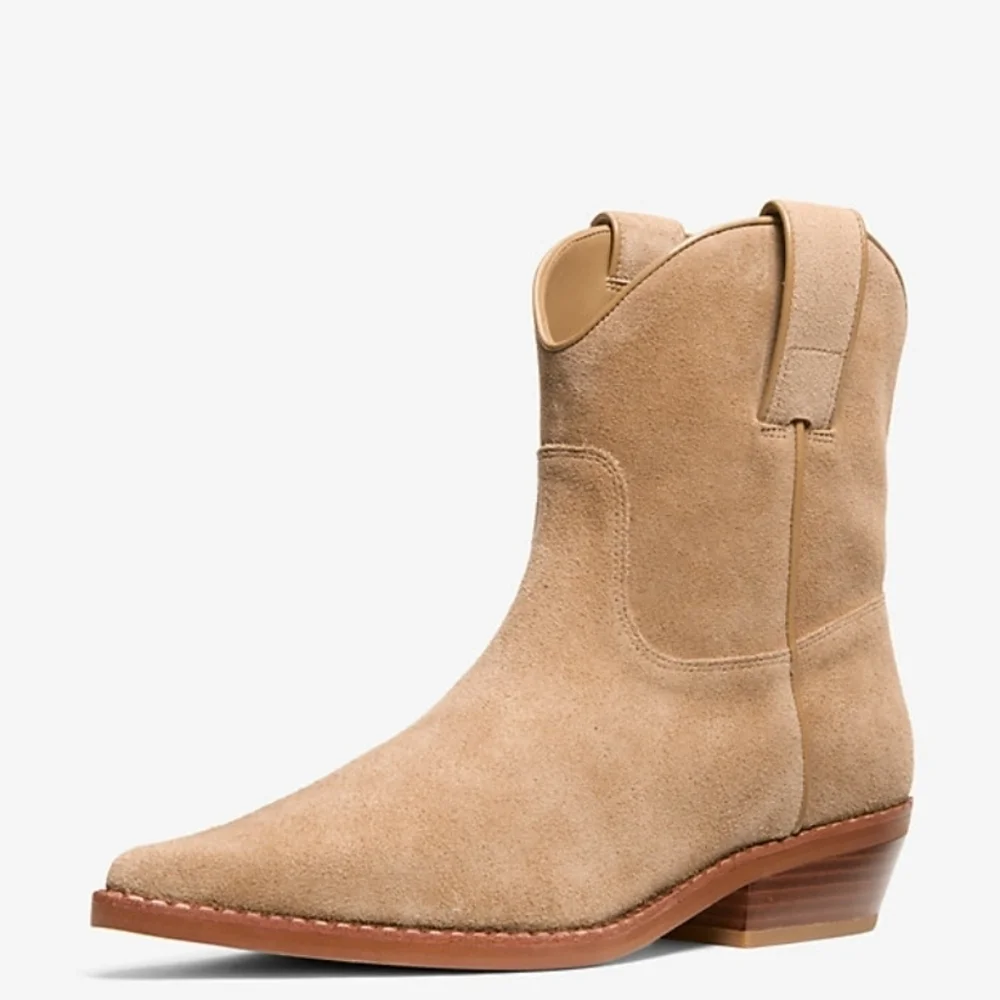 NIB MICHAEL Michael Kors Noemie Suede Boot- Husk
